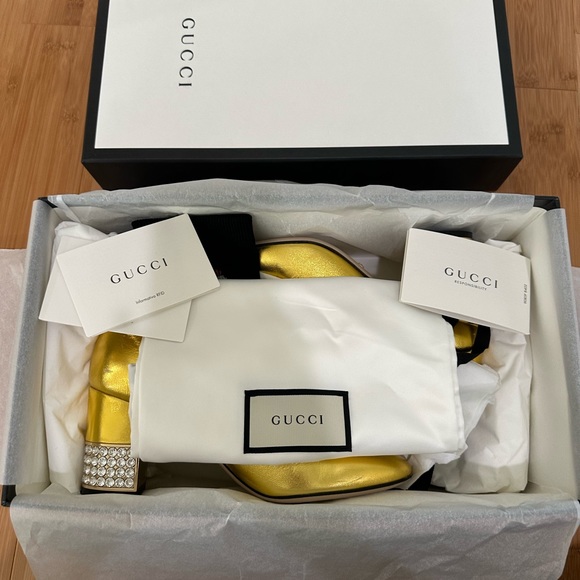 Gucci Metallic And Crystal Boots - Picture 11 of 11